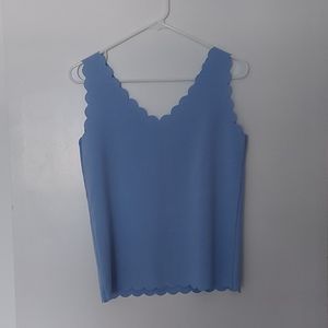 Periwinkle scalloped tank